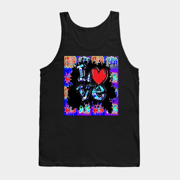 love graffiti blue 2 Tank Top by LowEndGraphics